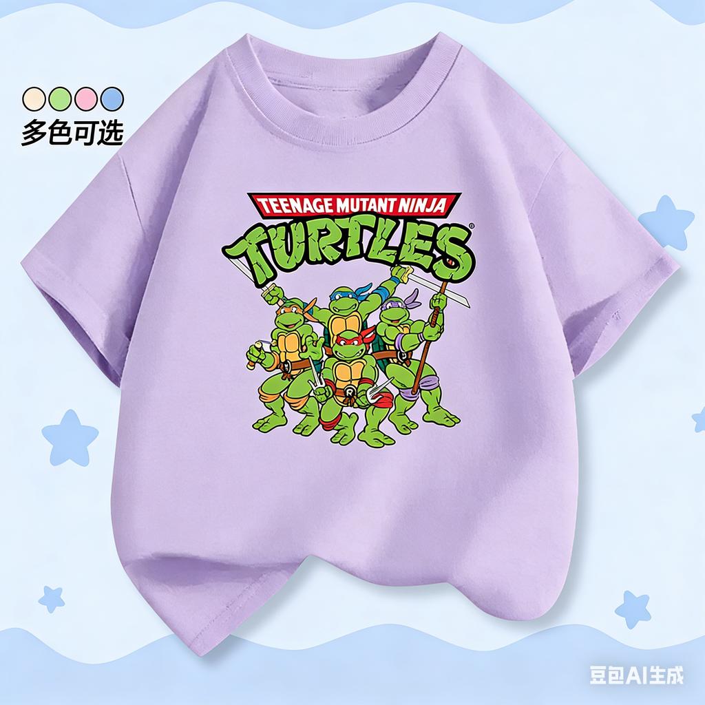 Nickelodeon Nick Ninja Turtles Cotton ShortSleeved TShirt SpringSummer New Design HalfSleeved Movie Game Boys Top