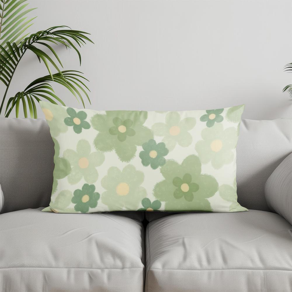 Home Decor Floral Leaves Pattern Throw Pillow Suitable For Sofa Bedroom Car Pillow Cover Cushion Rectangular Back Cushion