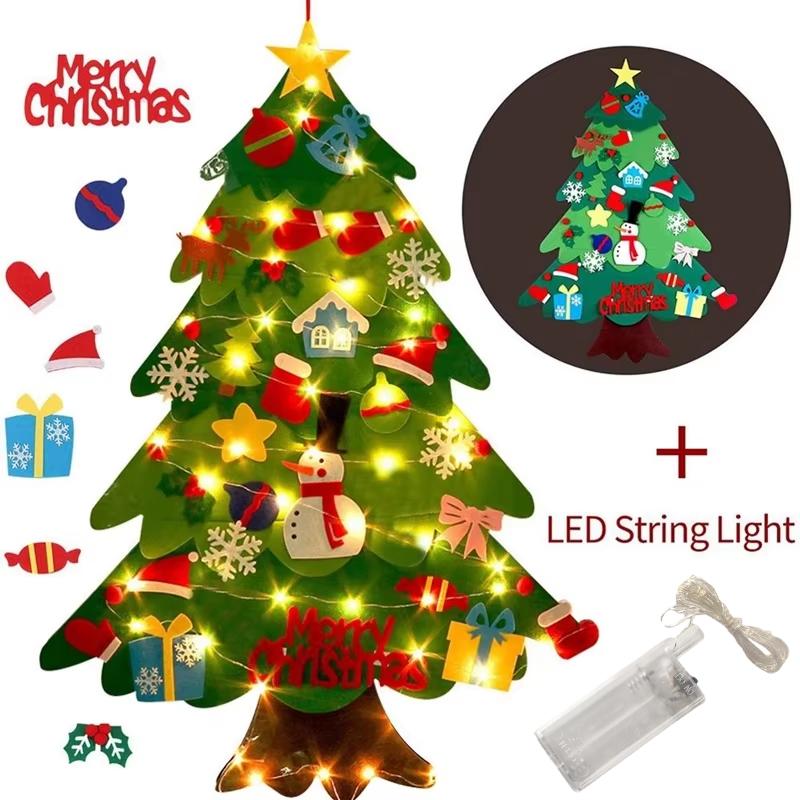 98cm Felt Christmas Tree DIY Christmas Decoration Home Navidad New Year Merry Christmas Ornaments Santa Claus Xmas Gift Kids