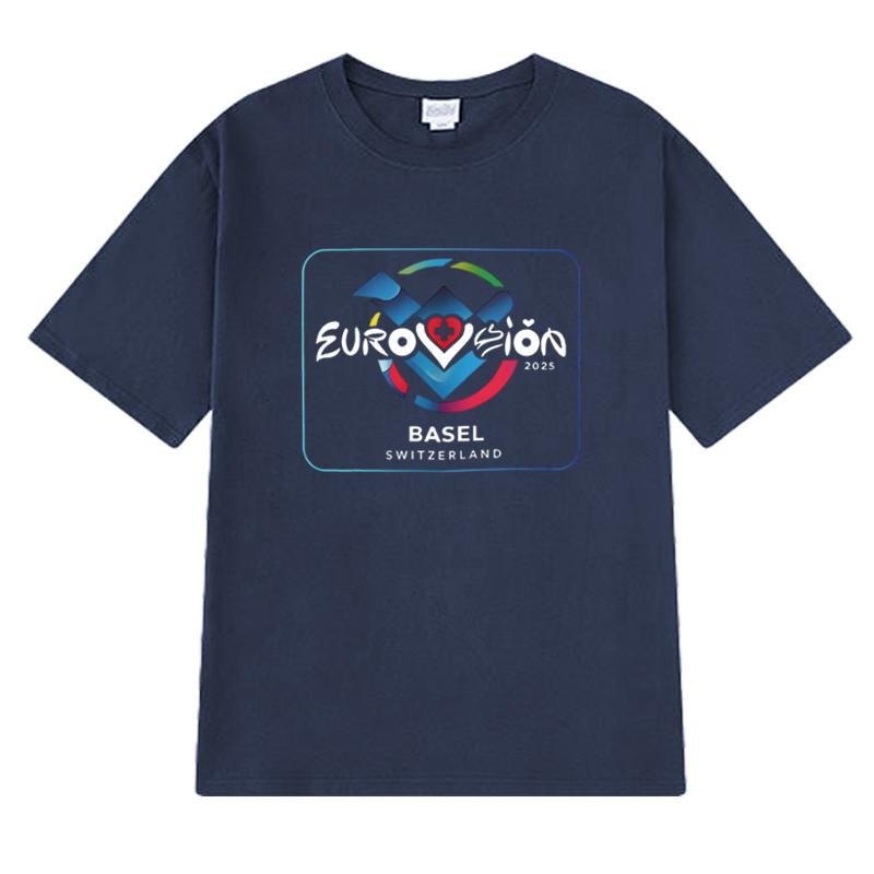 Eurovision Song 2025 Basel Switzerland short sleeve Tshirts Unisex Women Fashion Oversized clothing Unisex 100 Cotton T shirt Top