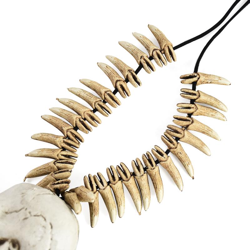 Halloween Skeleton Necklace Horror Skull Pendant for Halloween Party Home Decoration Kids Adults Cosplay Dress Up Costume Props