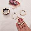 30PCS DIY Unfinished Hexagon Wood Earring Findings,Laser Cut Natural Wood Earrings Blanks (2")