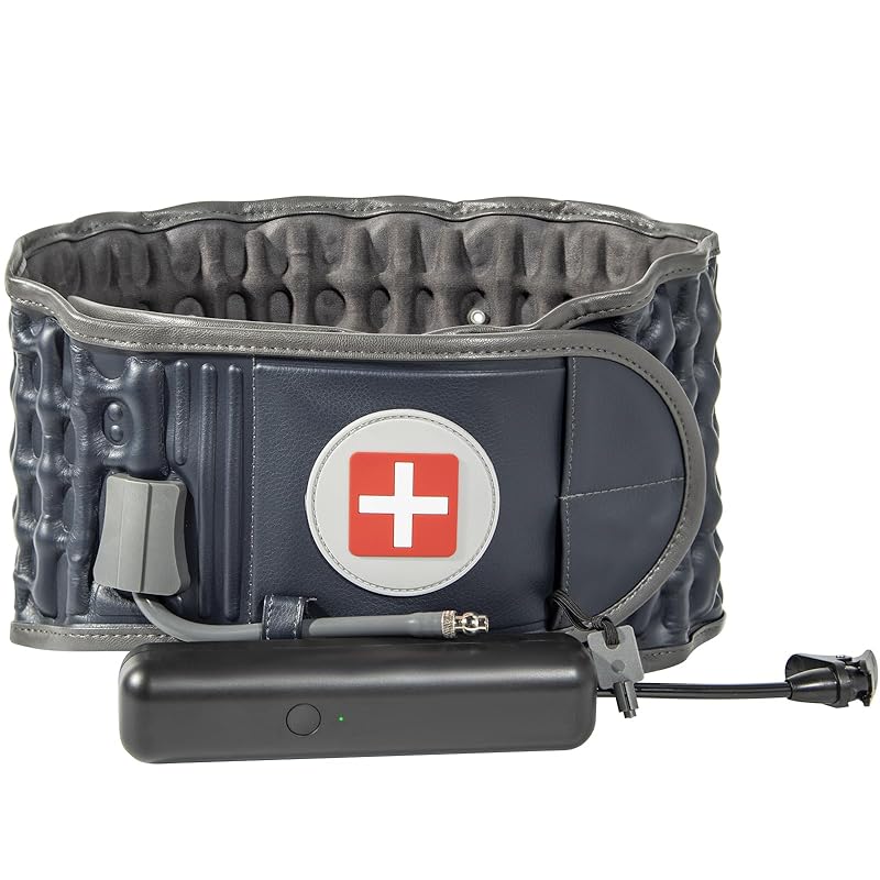 Decompression Back Belt with Electric Inflatable Pump -Lumbar Support Belt for Lower Back Pain Relief, Back Traction Device Fits Waist Size 29-49