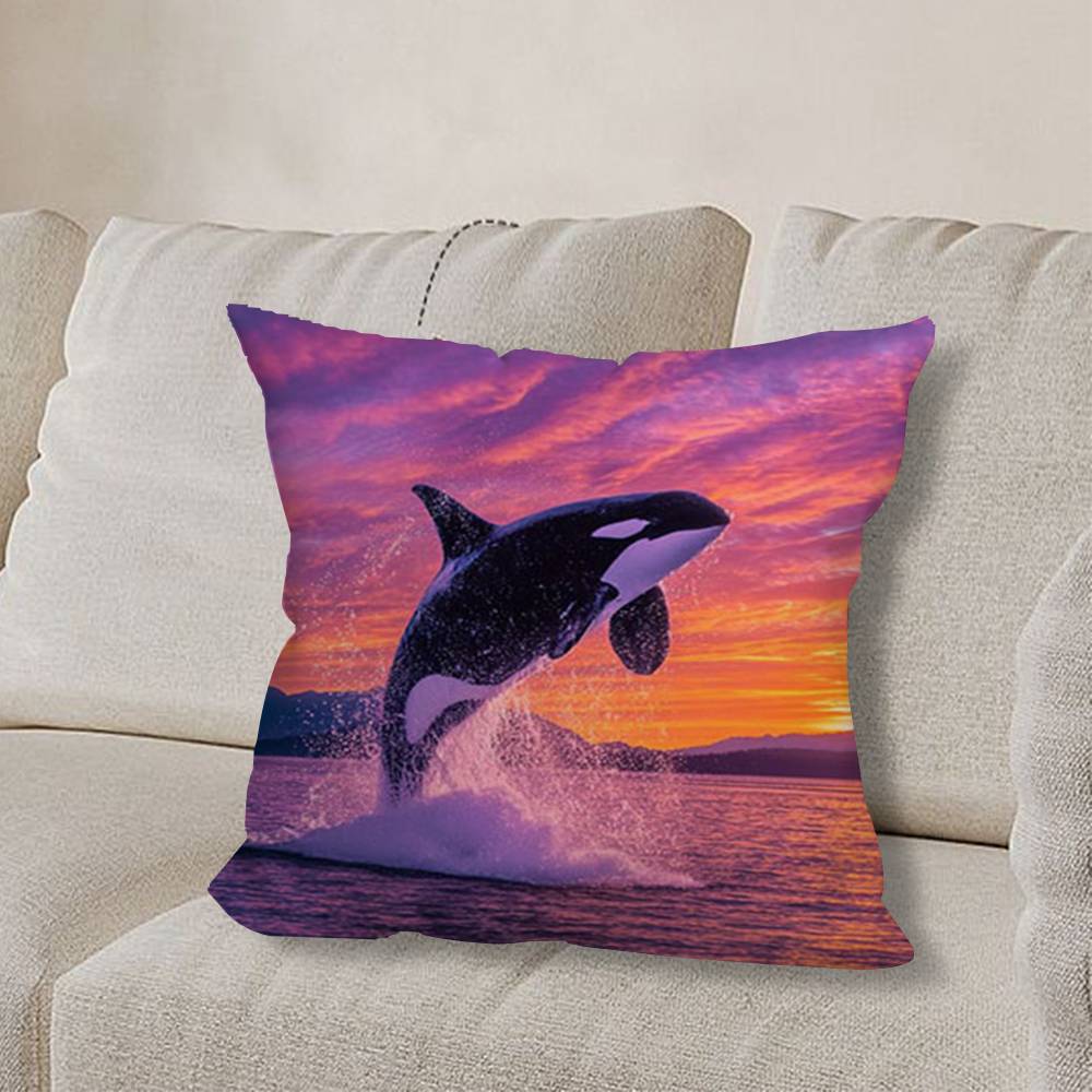 O-Orca Velryba W-Velryby Povlak na polštář Pohovka Obývací pokoj Ložnice Čelo postele Opěrka Polštář Čtvercový polštář Čas na zdřímnutí