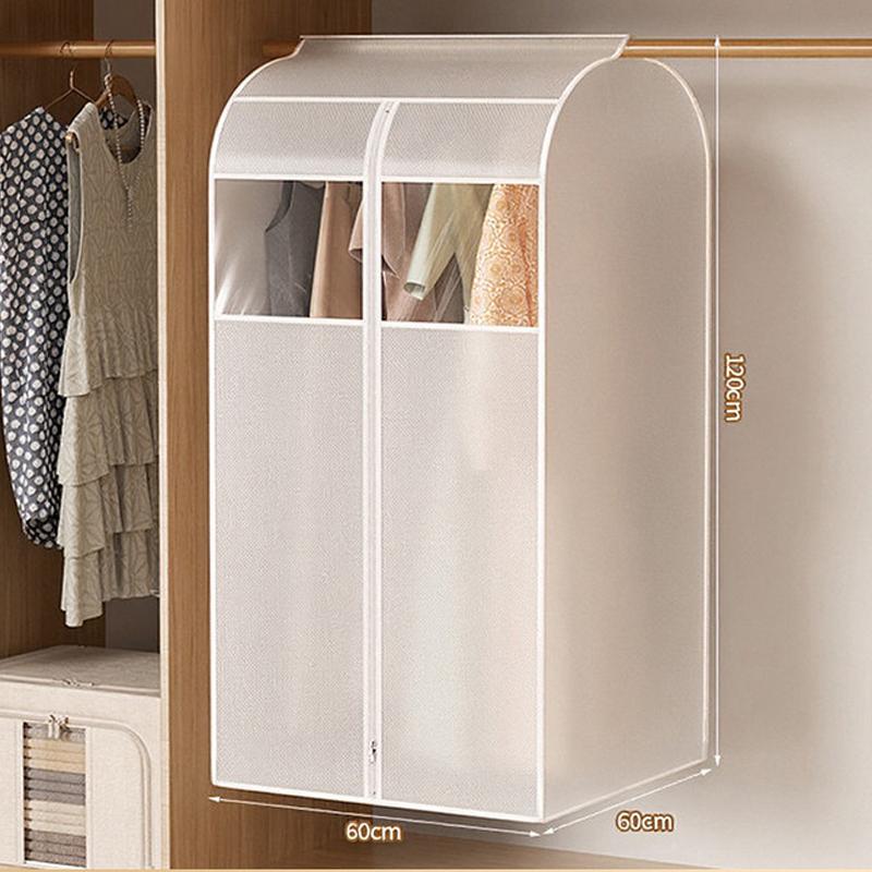 Clothing Dust Cover Transparent Dress Clothes Garment Dust Cover Hanging Organizer Waterproof Dustproof Clothes Wardrobe Storage