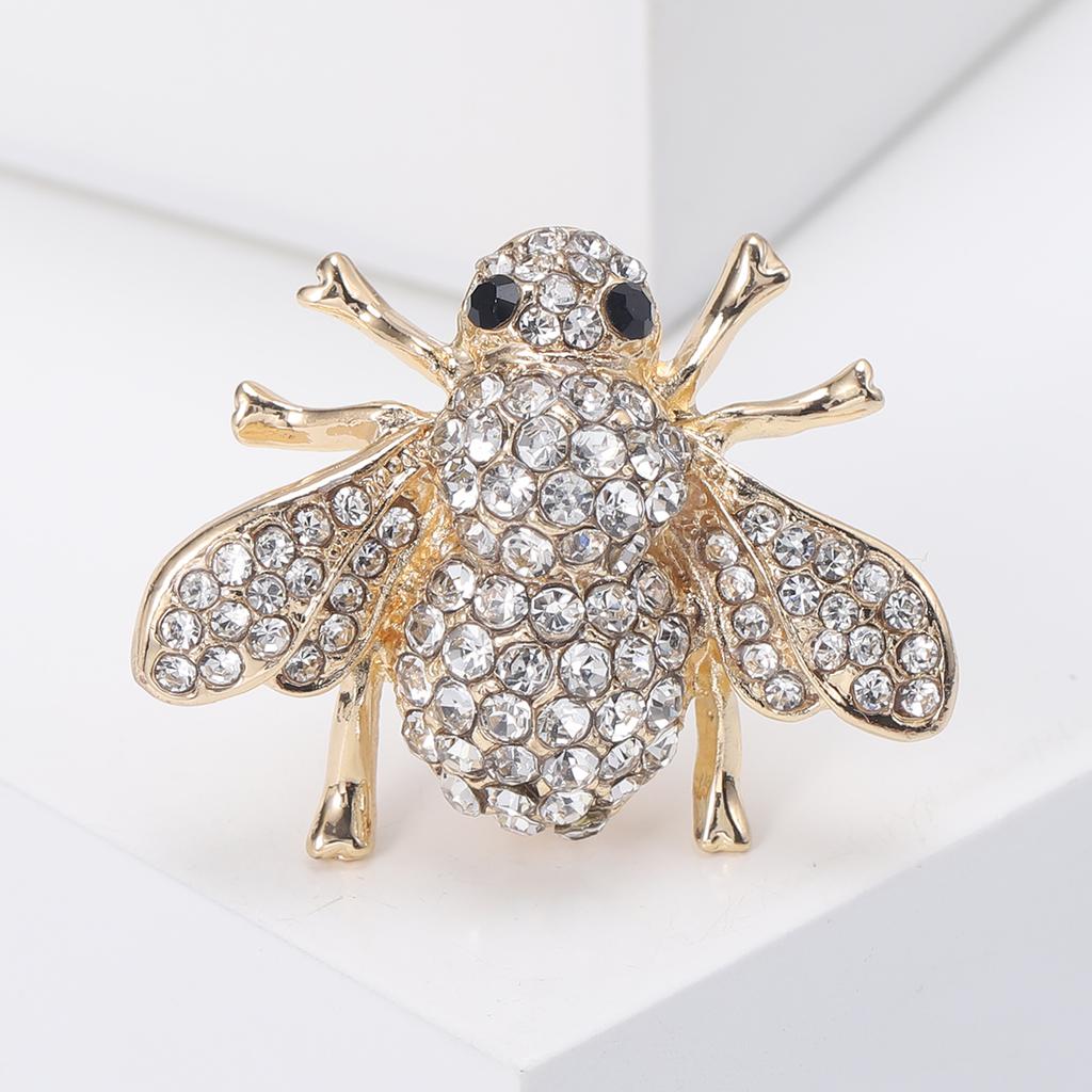 Fashion Enamel Bee Brooches for Women Rhinestone Insect Pins Event Party Funny Gifts Backpack Decoration Clothes Accessories