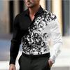 Flower Business Casual Men's Shirt Official Shirt Butt Shirt Party Daily Spring Summer Lapel Long Sleeve Top