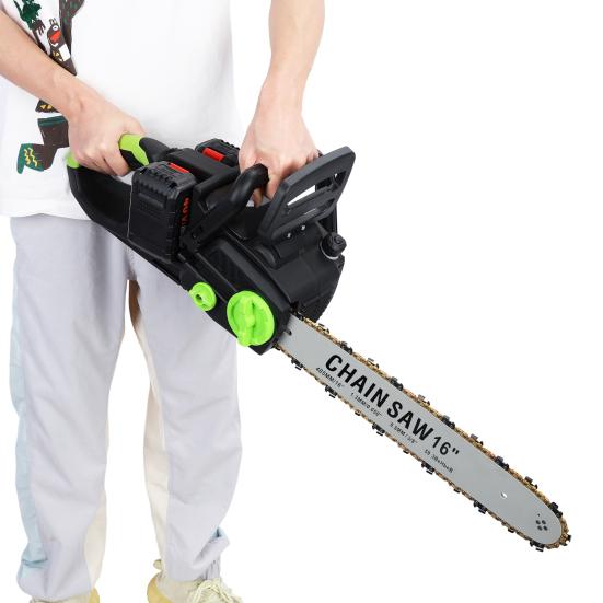 16 Inch Cordless Chainsaw Brushless Motor Electric Chainsaw Battery Powered Chainsaw with 2 x 4Ah Batteries Auto-Lubrication Chain Saw
