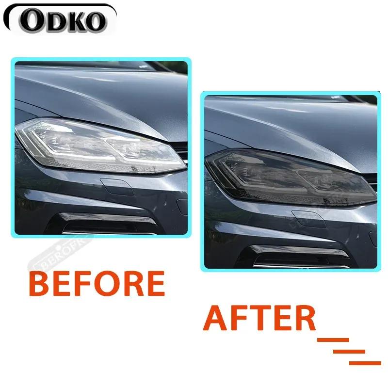 Car Headlight Tint Black Protective Film Taillight Transparent TPU Sticker For Volkswagen VW Golf 7 MK7 2012- Accessories