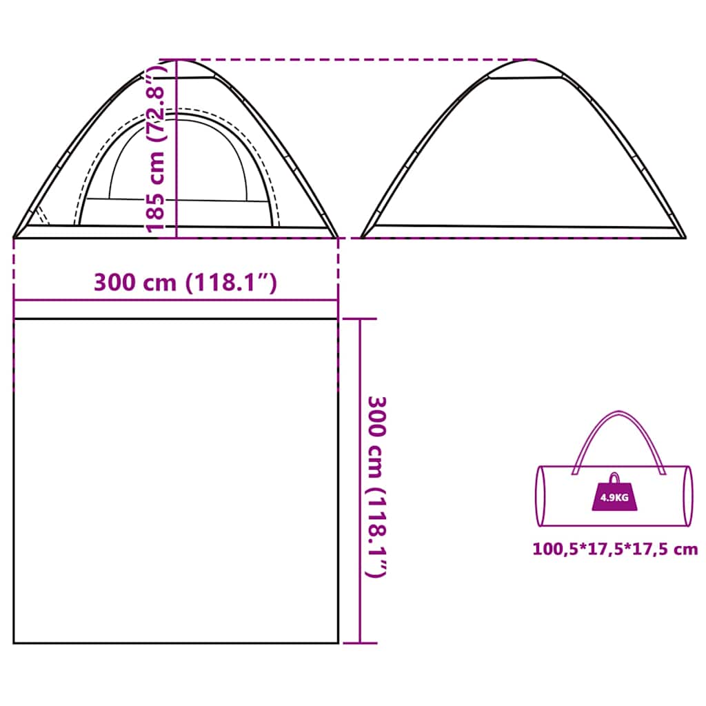 5 Person Camping Tent White Blackout Fabric Quick Release System