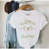 Printed Casual Style Unisex 90s O-Neck T-Shirt  And Versatile Short Sleeved Dirty Martini Social Club Printed Pattern T-S