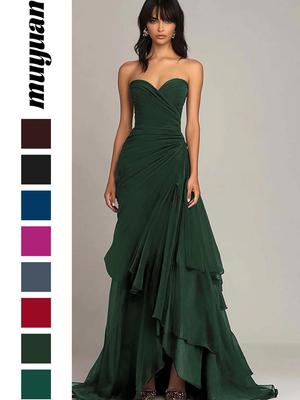 2025 European & American Women's Formal Ruffled Camisole Dress