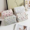 Soft Quilted Cotton Makeup Bag Women Zipper Cosmetic Organizer Handbag Portable Toiletry Case For Girls Stationery Pens Pouch