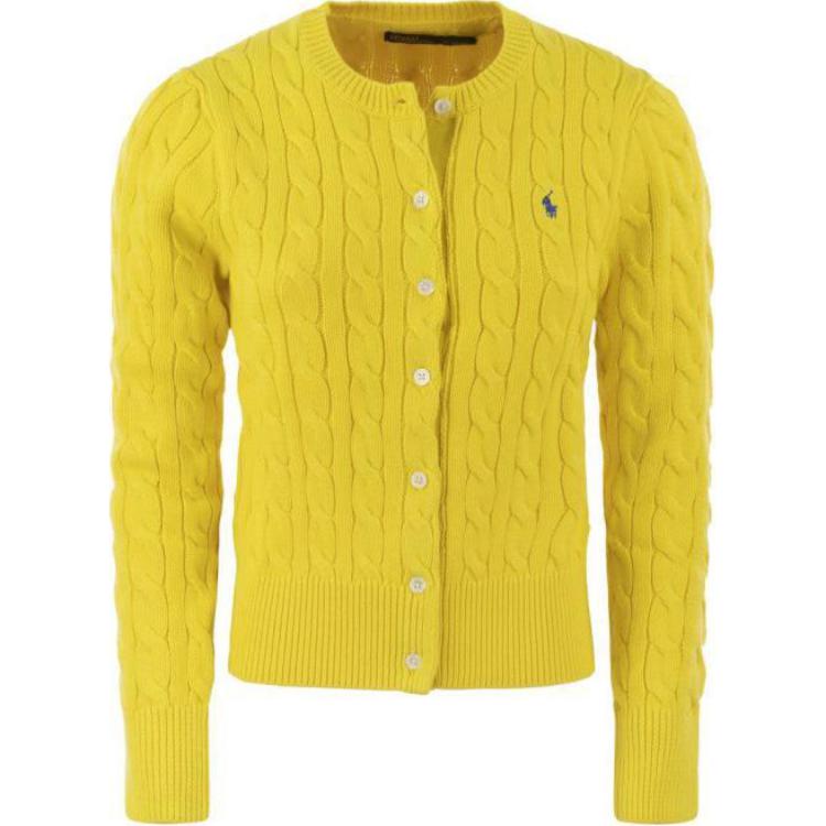 

Polo Ralph Lauren Однотонный Однобортный Вязаный Свитер с Круглым Вырезом и Длинным Рукавом Женский свитер Желтый 211891643-011 XS