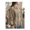 2026 Double-Layer Cotton Women's Plaid Shirt - Korean Style, Loose, Retro, Slimming