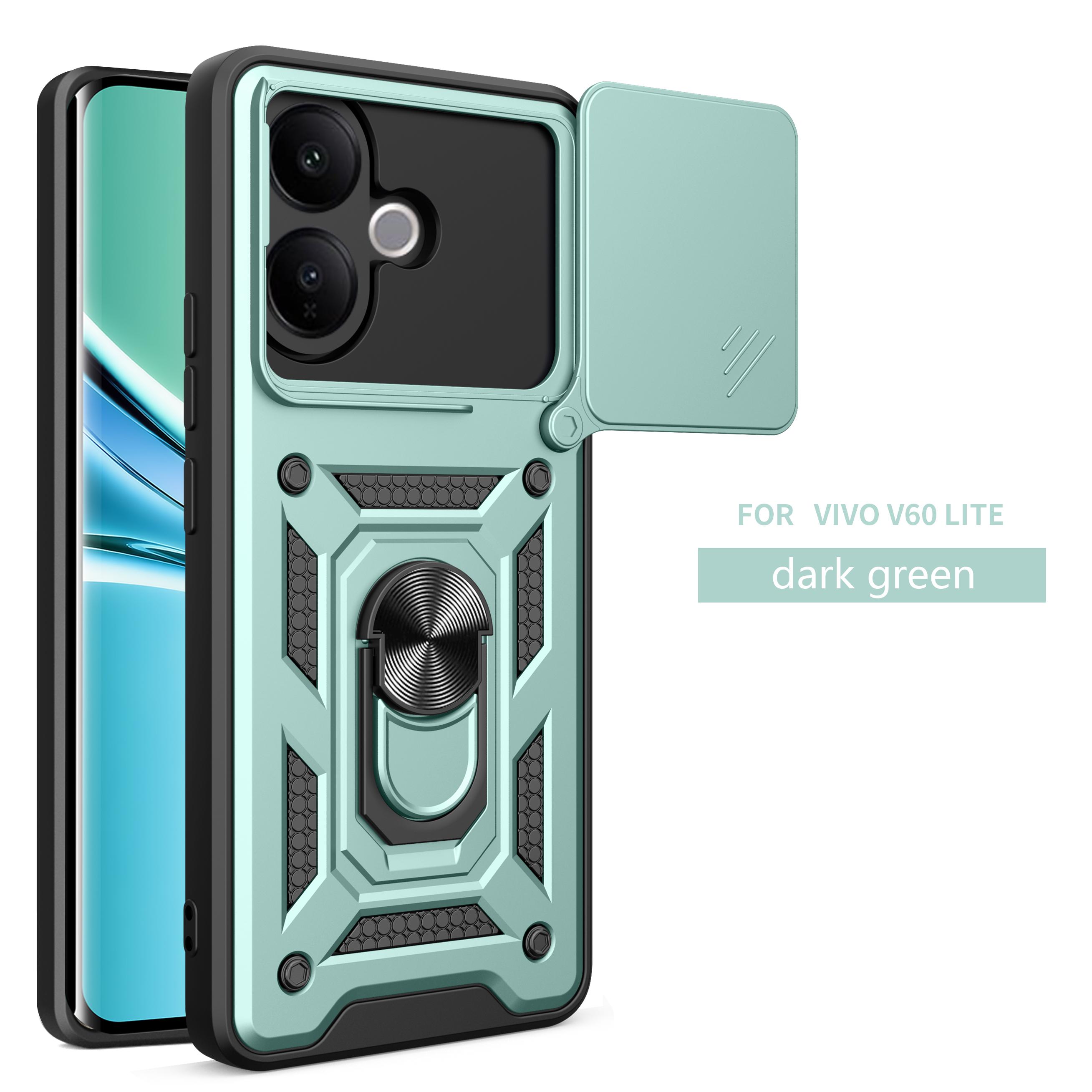 

Чехол для Vivo V60 Lite Чехол для Vivo V60 Lite 4G Чехол для V60 Lite 5G Магнитное кольцо-держатель Бронированный чехол для телефона Защитная задняя крышка со шторкой для камеры vivo V60 Lite 4G