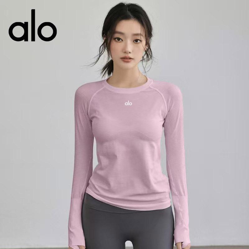 Women's Quick-Dry Sports Yoga Long-Sleeve T-Shirt - Round Neck, Versatile for Autumn/Winter Training
