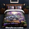 Monster Truck Theme Custom Text Or Name 3Pcs Bedding Set,1 Flat Sheet & 2 Pillowcases Personalized Home Bedding