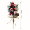 10pcs Festive Christmas Pick Bouquet - Artificial Pinecones and Berries with Rustic Twine, Plastic Floral Picks for Winter Wonderland Ambiance