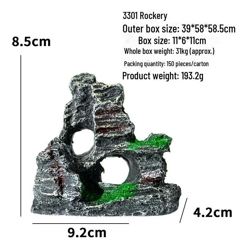 Best-Selling Fish Tank Aquarium Resin Rockery: Simulated Water Grass & Micro Landscape Decor Ornaments