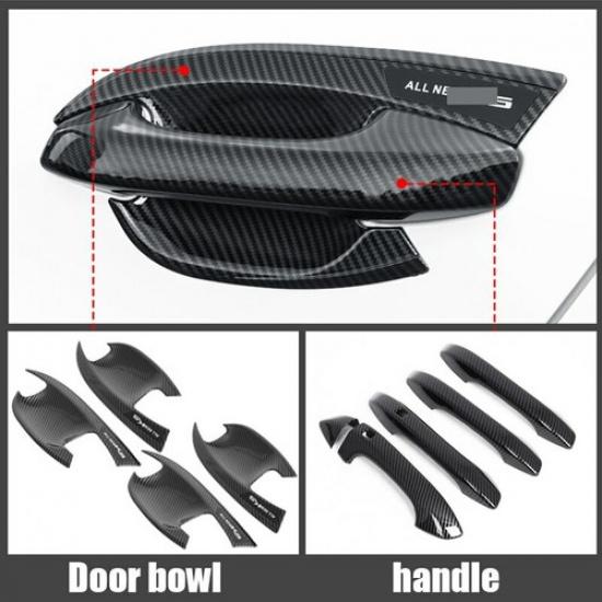 9PCS Carbon Fiber Car Door Handle Bowl Cover Trim For Kia Optima K5 DL3 20-