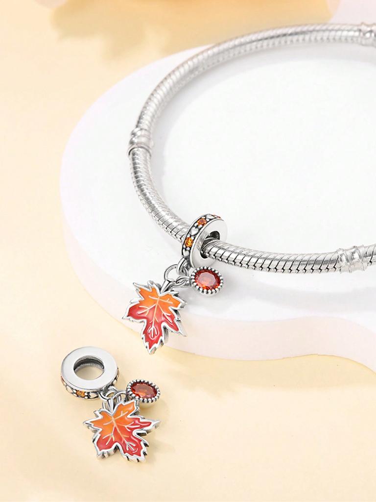 Charms Plata Autumn Pumpkin Ginkgo Mushrooms Beads Copper Plated Fit Copperoriginal Bracelet For Jewelry Making Diy Charm