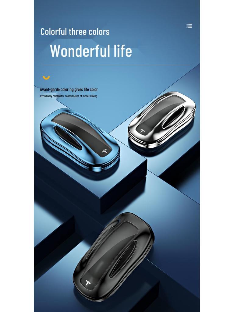 Tesla X & Model S Key Cover: Aluminum Alloy with Leather Rope