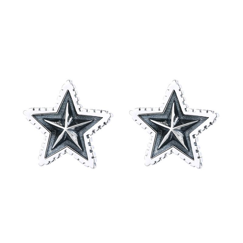Retro Earrings Personalized Versatile Star Stud Earrings Unique Earrings Men'S And Women'S Small Five-Pointed Star Jewelry