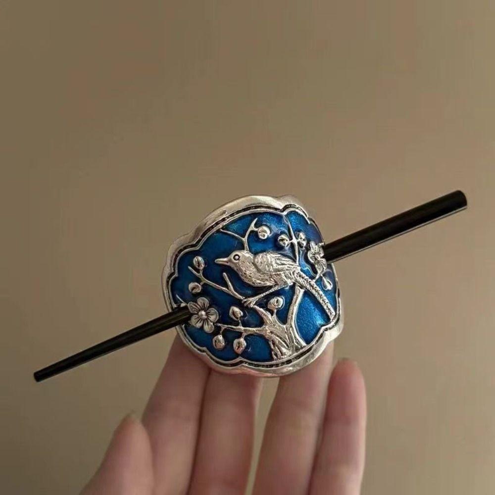 Magpie Retro Enamel Hairpin Ethnic Style Hair Accessories Hair Sticks for Long Hair  Decoration