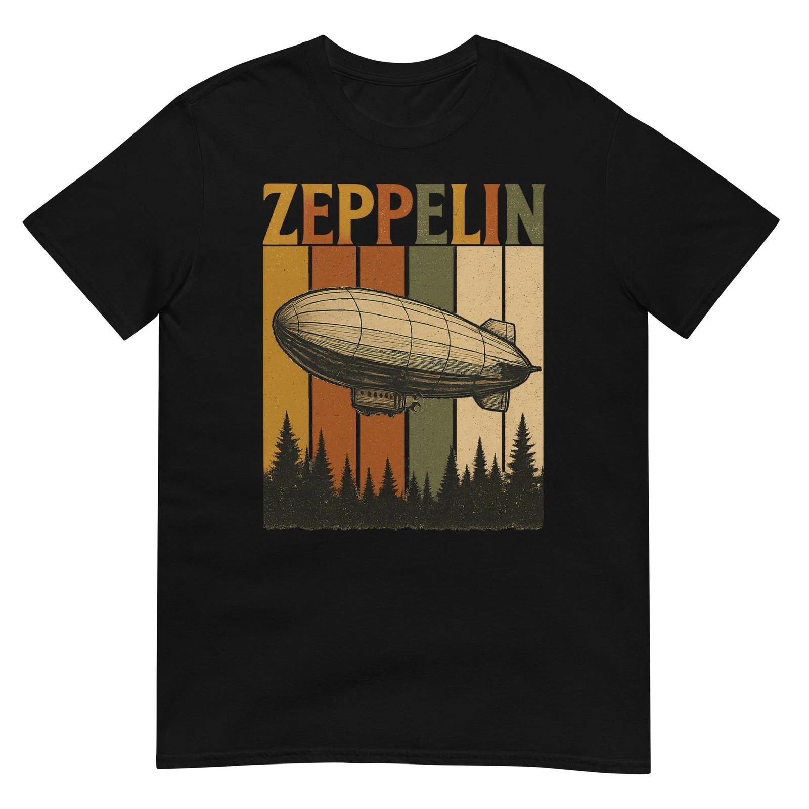 

Retro Zeppelin Airship Shirt Vintage Rock Style Tee for Men T-Shirt S