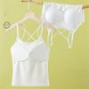 Výstřih do V tílko Pruhovaný úplet Halter Crop Tops Ženy Léto Camis Hrudní vložka Košilka Móda Ležérní Trubice Dámská Ustřižená vesta bez rukávů