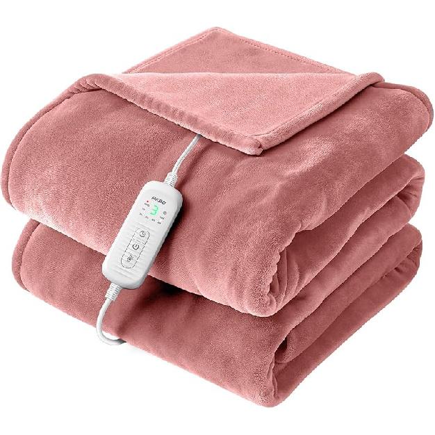 2025 Flannel Heated Blanket, 50"x60" Soft Electric Blanket with 8 Heating Levels & 10H Timing Auto Shutdown, Overheating Protection, Machine