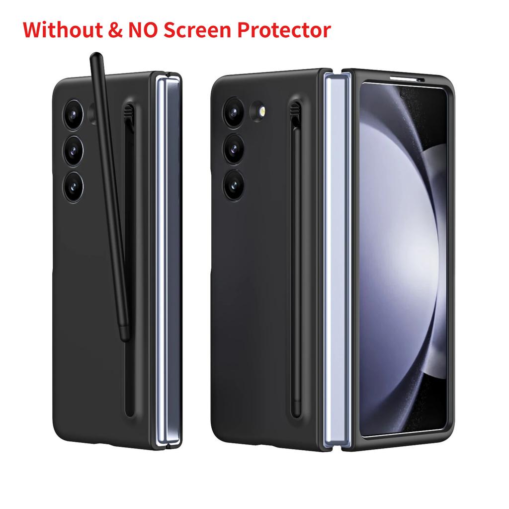 Official Solid Color Skin Feel S Pen Stylus Anti-drop Case for Samsung Galaxy Z Fold 8 7 6 5 4 3 Camera Protect Anti-drop Cover