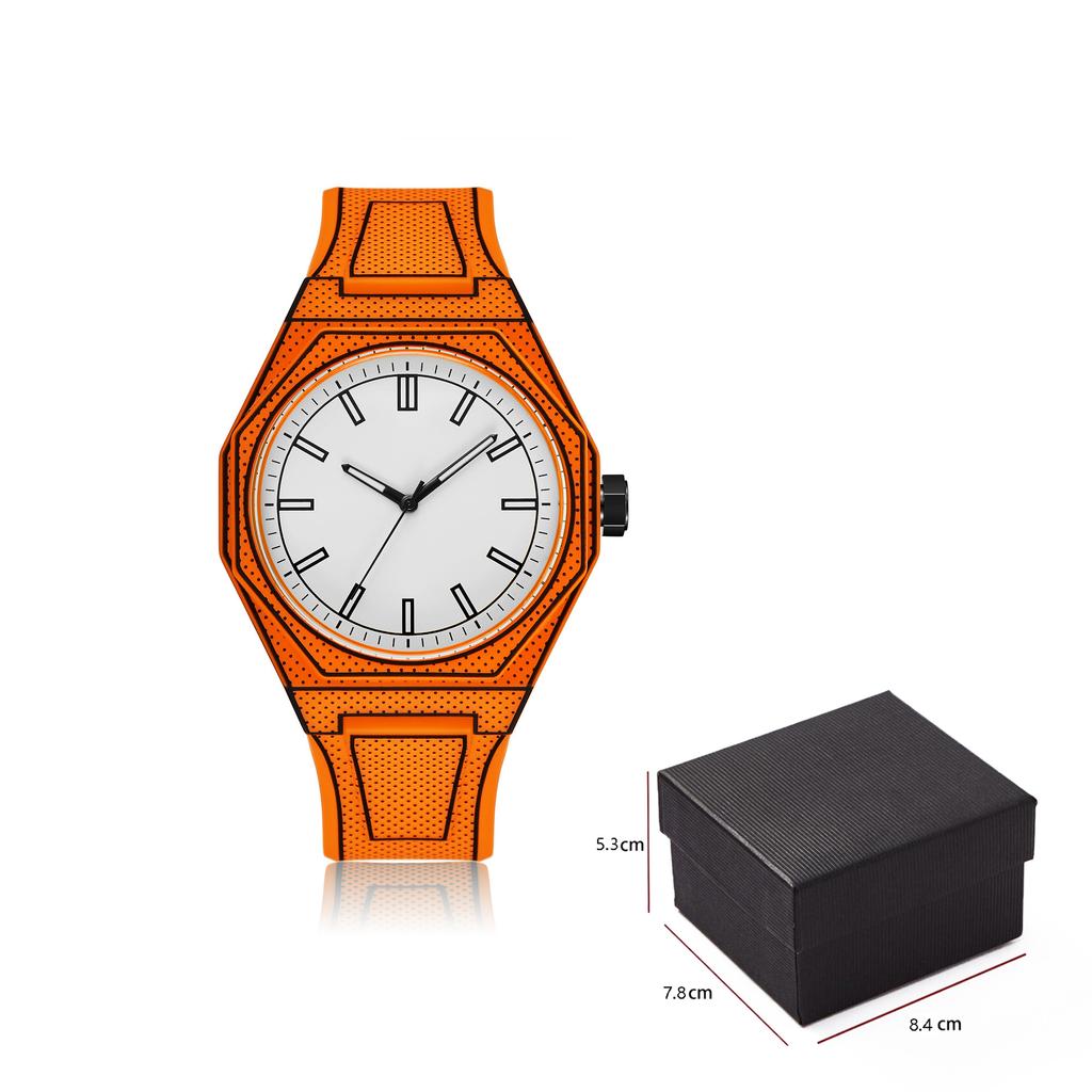 Lightweight polycarbonate case high tech color men's watch classic simple silicone strap men's quartz watch fashion style clock