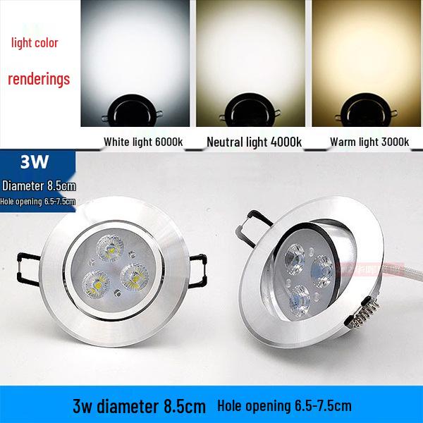 

37W Recessed Spotlight Set: 12 Ceiling Downlights for Living Room & Retail Spaces 3W Warm Light / Hole: 6.5-7.5cm
