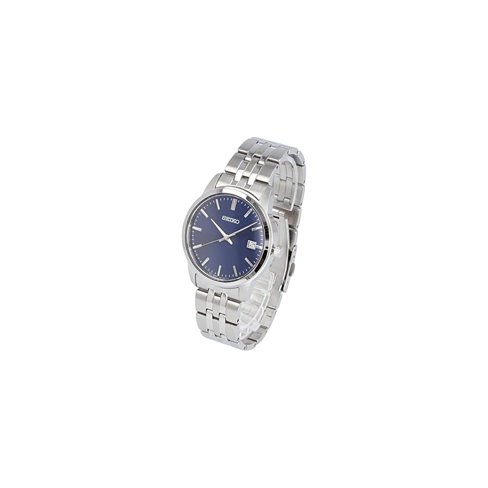 Seiko Men s Analog Quartz Watch Stainless Steel Silver Navy SUR399P