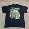 Laconia Bike Week T Shirt Mens XL Black Green Flames Skelton Cowboy Rider Vintage Washed Versatile Slightly Streetwear Soft