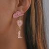 1 Pair Oil-dripping Cowgirl Hat Earrings Boot Love Heart Tassel Women Girls Western Cowboy Hat Dangle Earrings Fashion Accessories Birthday Gift