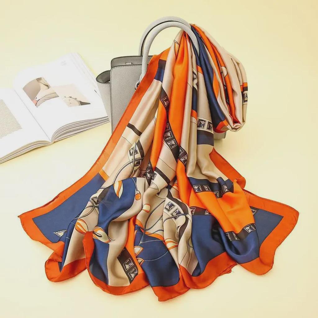 "2021 Frühling/Sommer Damen Bedruckter Hochwertiger Imitatseidenschal und Stola Geschenk"