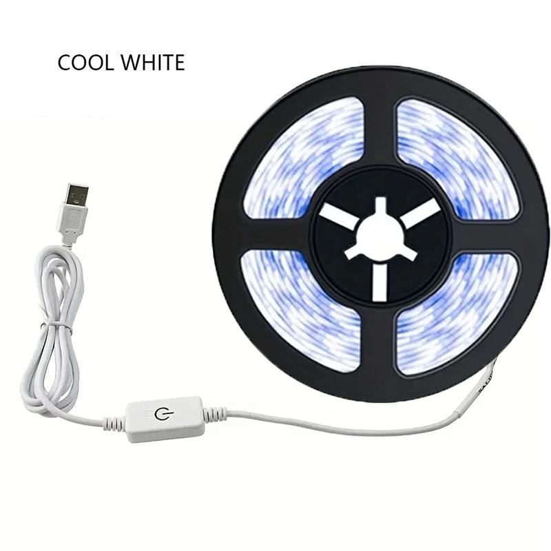 LED Lights Strip 2835 Touch Switch Dimmer USB DC 5V LED Tape Ribbon Flexible DIY Backlight Mirror Christmas Cabinet Room Decor