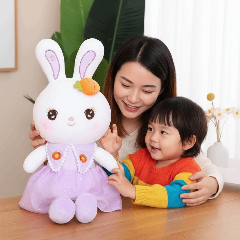 Short Plush Rabbit Plush Toy Soft Material Bunny Sleeping Doll Rabbit Doll  Children Birthday