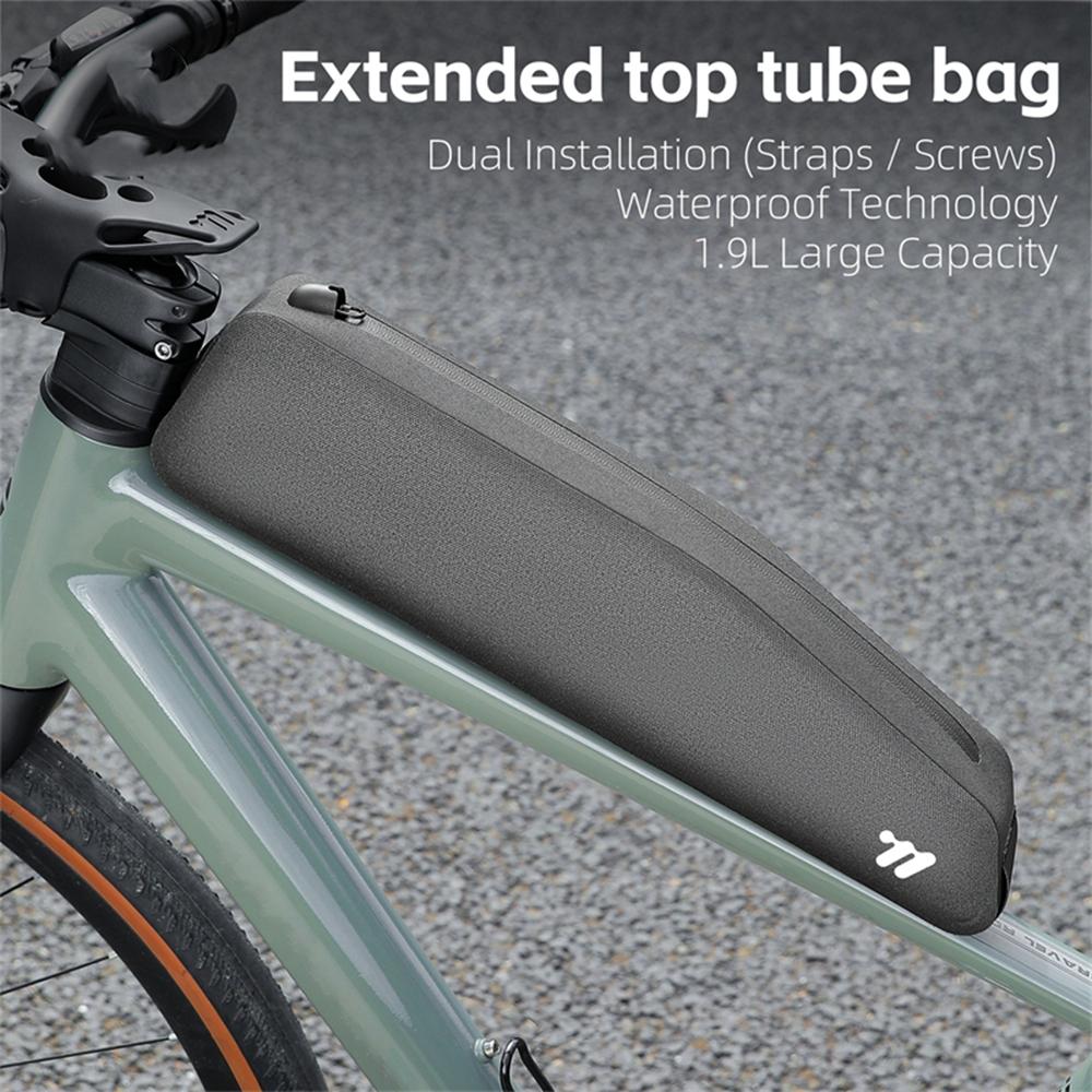 WEST BIKING YP0707426 For Bicycle Top Tube Bag Waterproof Extended TPU Road Bike Frame Bag