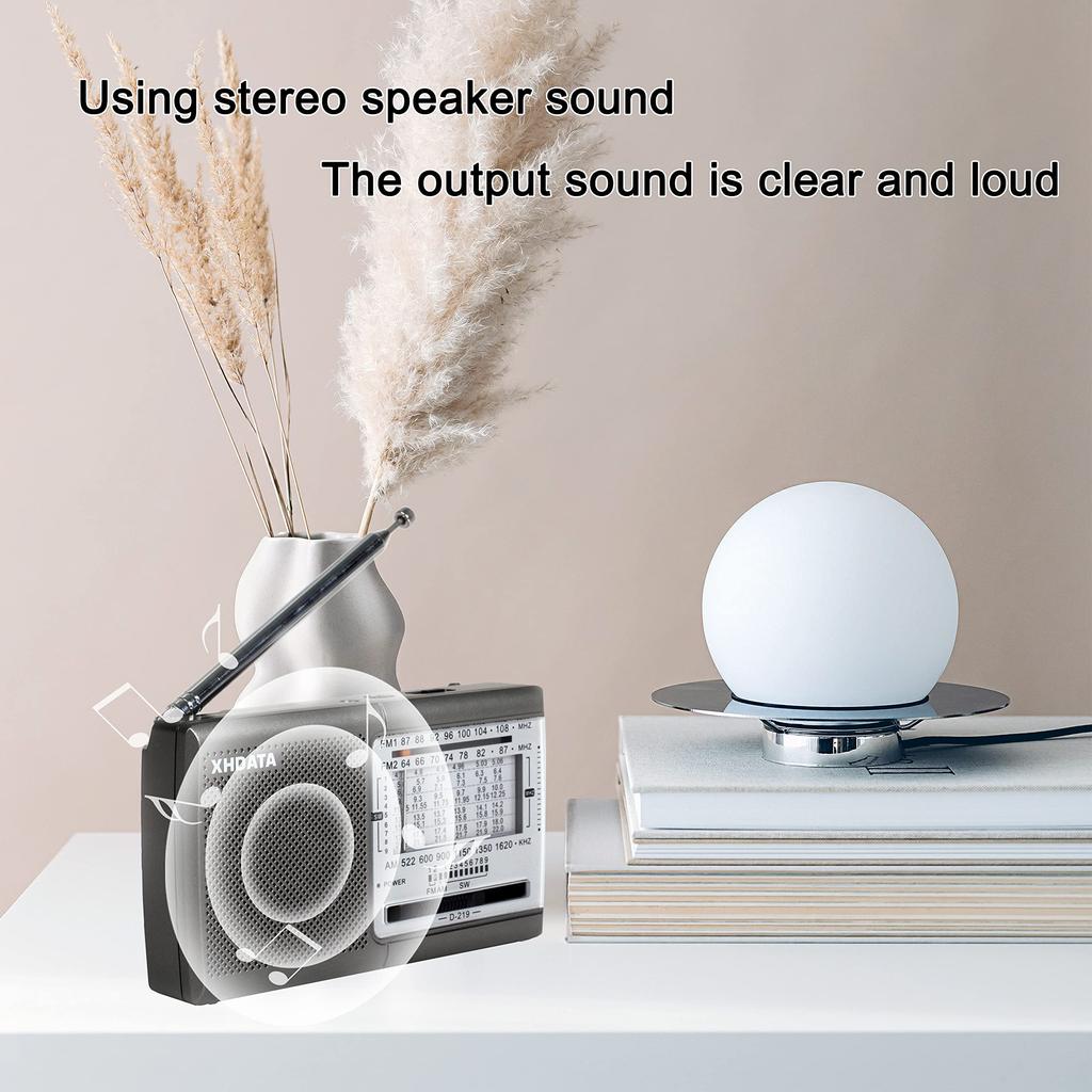 XHDATA D219 Small Portable Radio Short Wave Radio FM AM SW Wide FM Compatible Disaster Prevention Radio 11 Band Stereo High Sensitivity DSP Pocket