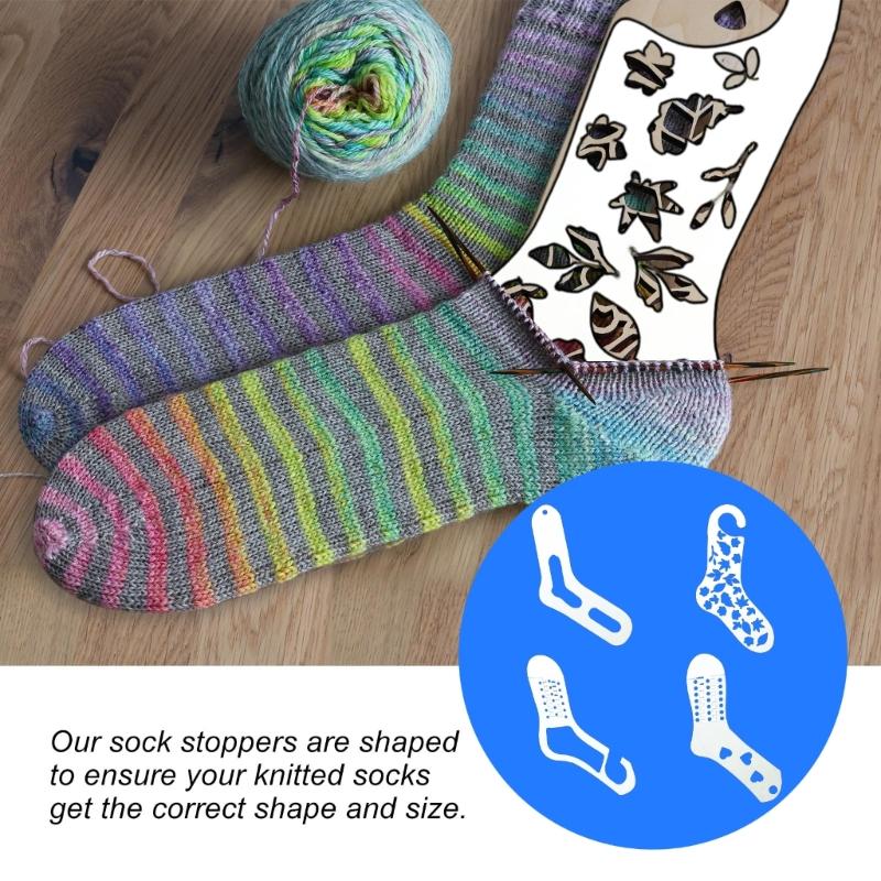 Pack of 6 Sock Blocking Molds for Knitting Applications and Effective Presentation Solution Craft Display Accessories