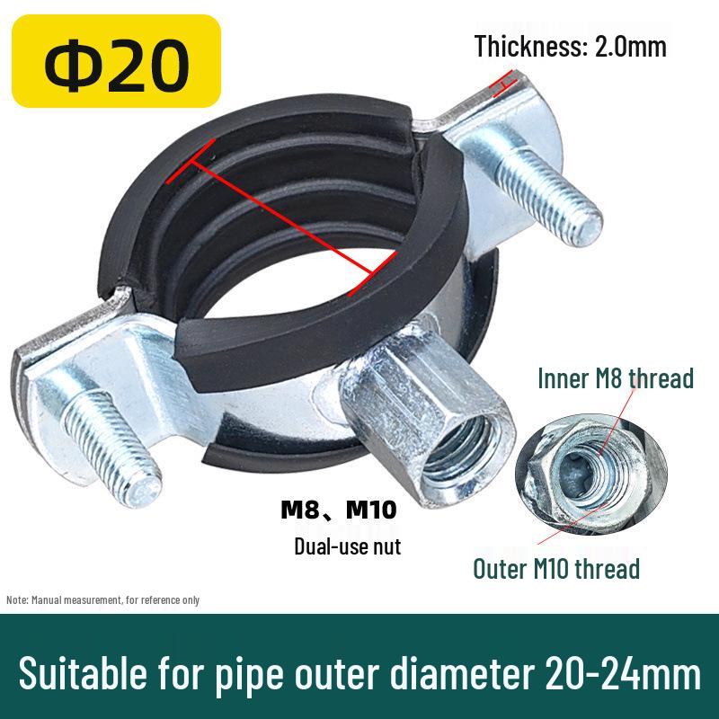 Heavy-Duty Galvanized Metal U-Bolt Pipe Clamp Hanger for PVC and PPR Drain Pipes