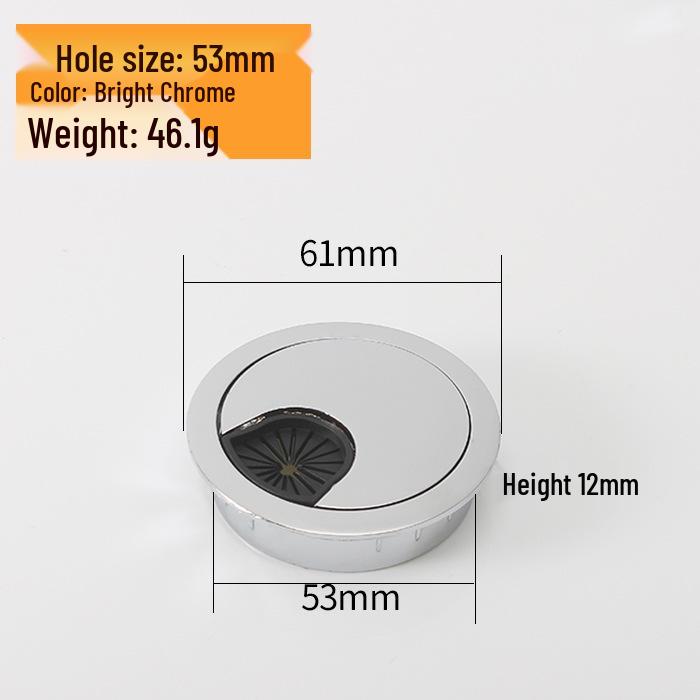 Premium Zinc Alloy Round Wire Grommet Box for Desks and Cabinets