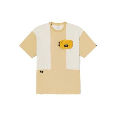 Color Blocked Patchwork Round Neck Short Sleeve T-Shirt Unisex Tops Terracotta VN0008YJYUU