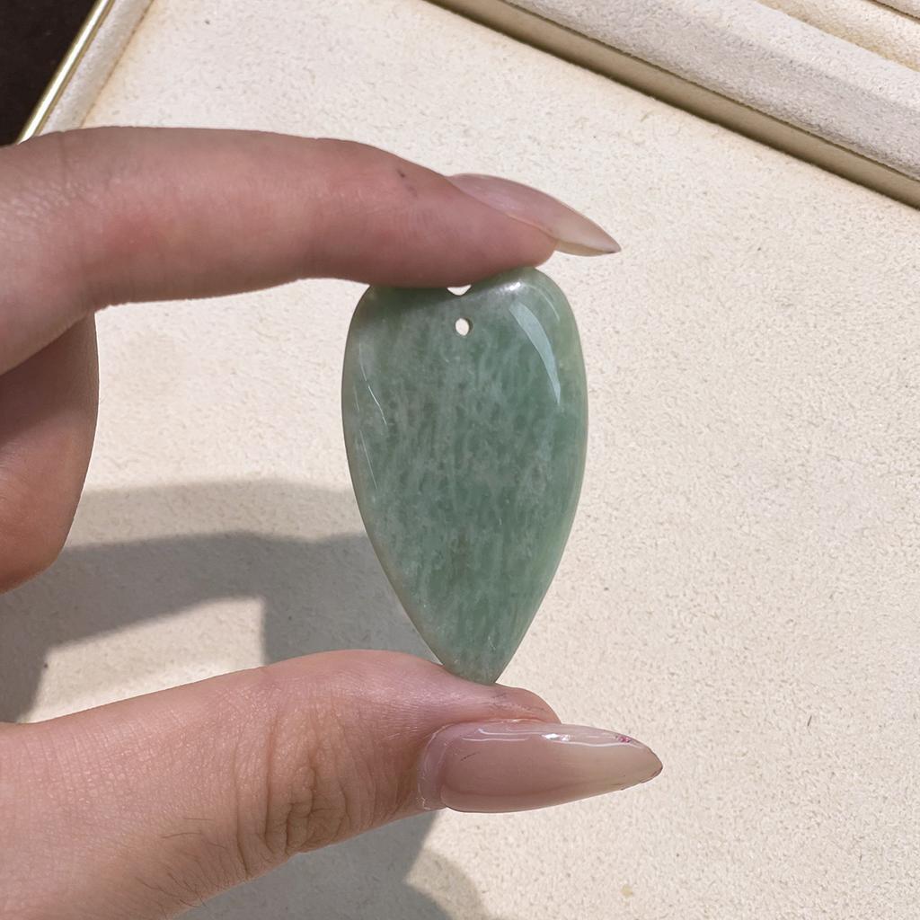 1Pc Natural Stone Elongated Heart Pendant 24×40mm Single Hole Gemstone Charm For DIY Necklace Jewelry Making