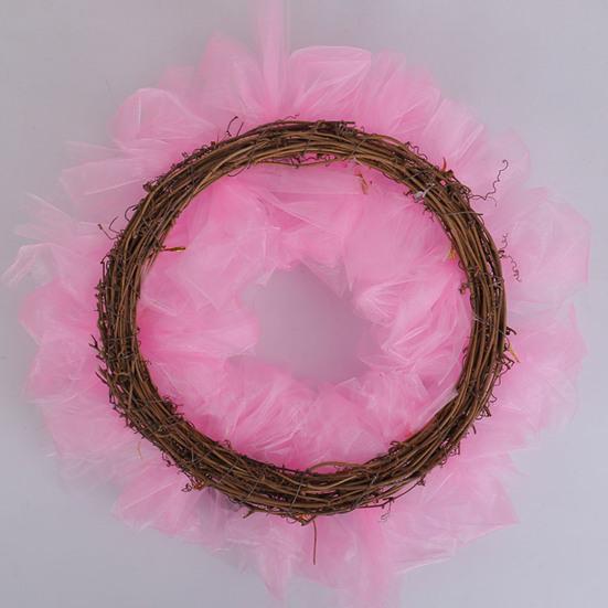 Halloween Wreath Pink Gauze Wreath with Spiders Decorative Front Door