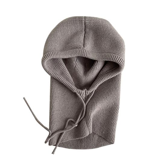 Écharpe Bonnet Couleur Unie Sangles Réglables Laine Chaud Cache-Cou Intégré Blocage de Température Hiver Extérieur Cyclisme Ski Coiffure